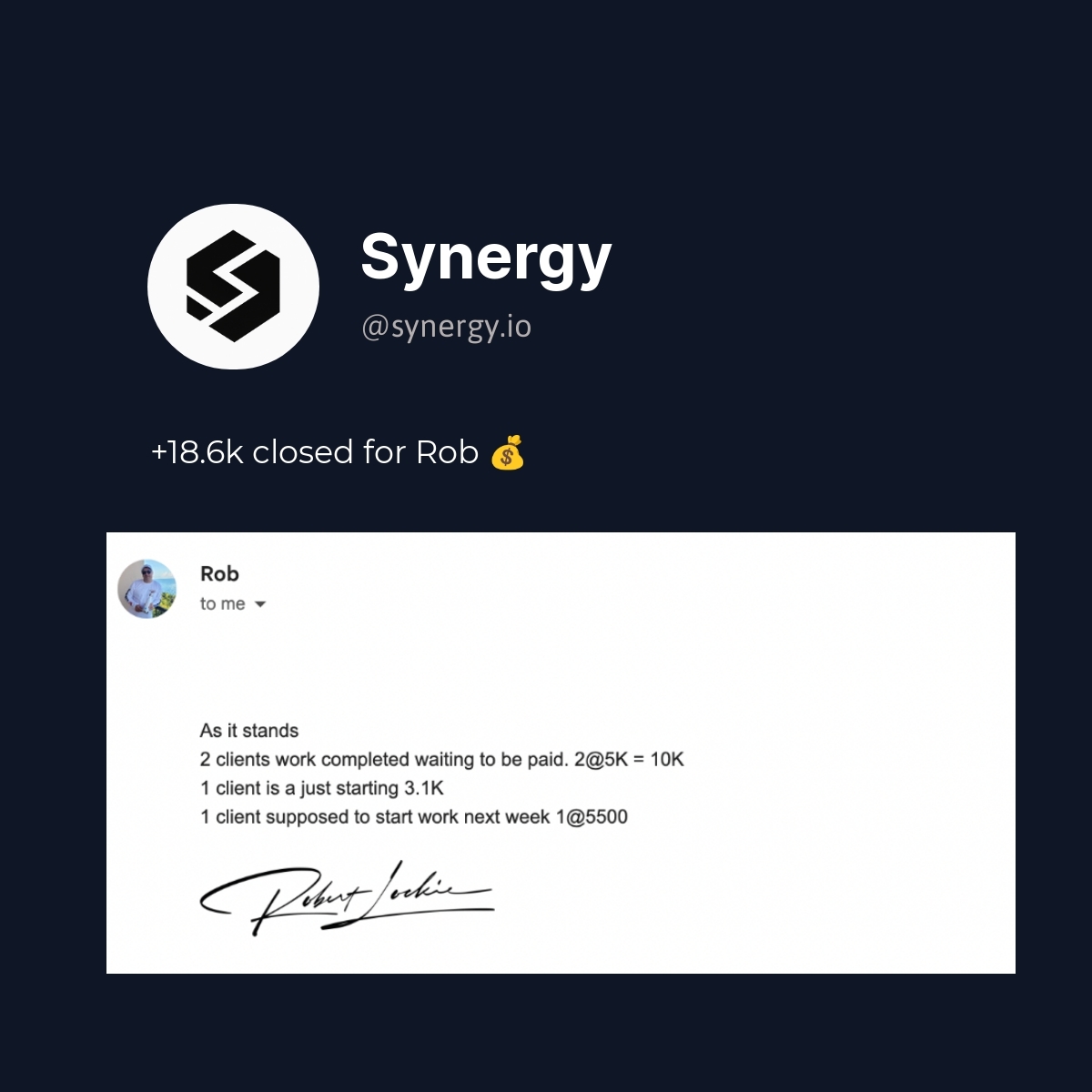 Rob Roth Synergy Pay Per Qualified Tax Call | The Synergy